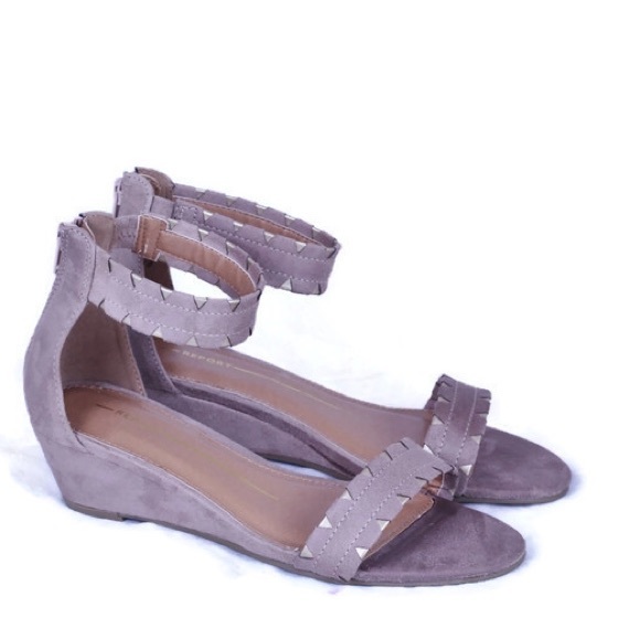 Report Macala Nude Wedges Ankle Strap Back Zip